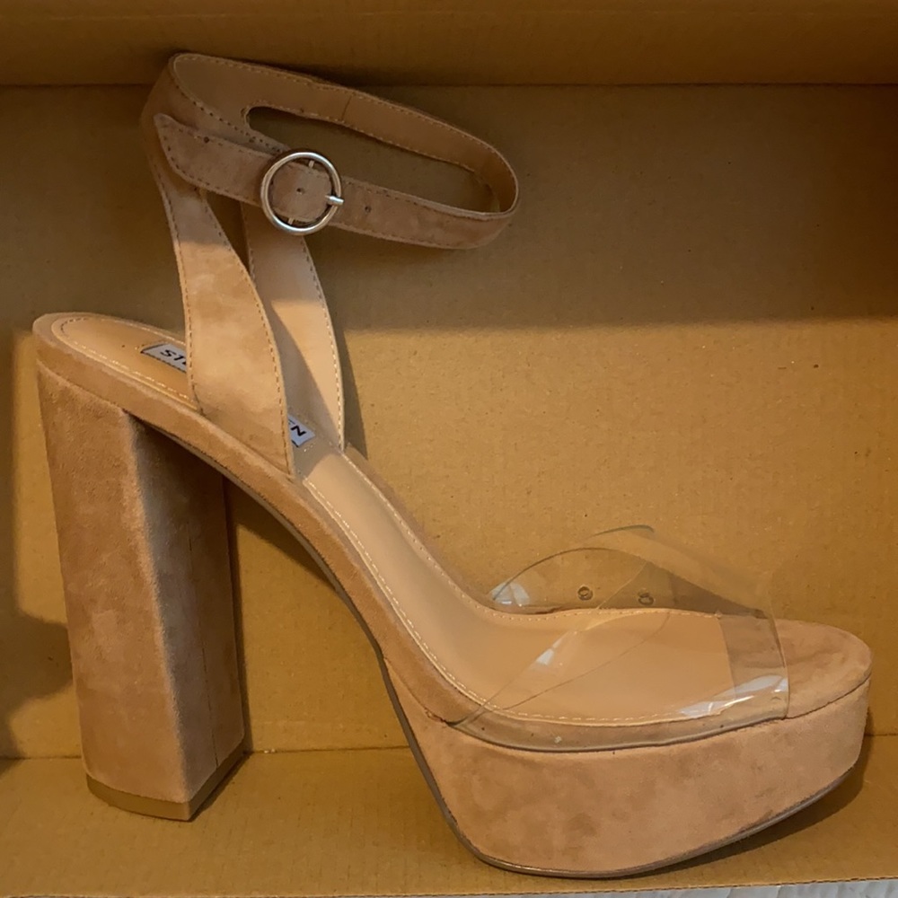 Steve Madden Madeline Clear Heel , Never Worn